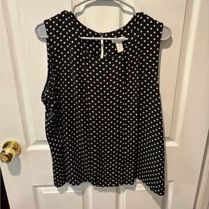 Chicos size 2 Black with White polka dots tank